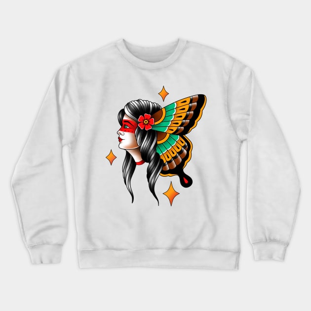 Traditional tattoo butterfly Crewneck Sweatshirt by Smurnov